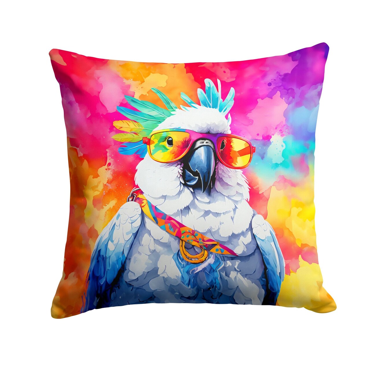 Edge Collections - 18" x 18" - Multicolor - Cockatoo Throw Pillow , Machine Washable - 1 Piece
